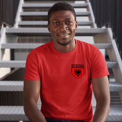 Mens Albania Badge T Shirt shirt Country Sports Event Him European Football D…