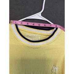 Parish Nation Yellow T-Shirt Men’s Medium Logo Ribbed Trim Ringer
