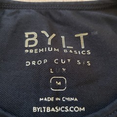 Bylt Drop Cut Lux Short Sleeve Sz Medium Mens Black Stretch T-Shirt Plain Blank