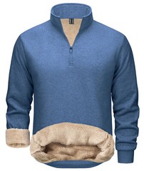 Men’s 1/4 Zip Sweatshirt Sherpa Lined Fleece Pullover Heavyweight Winter Sweater