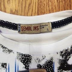 MENS SEMAL JNS T- Shirt Graphic, Change Large White, Black , Blue NWT