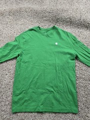 Apple T Shirt Medium Green Long Sleeve Crew Neck Cotton Graphic Employee