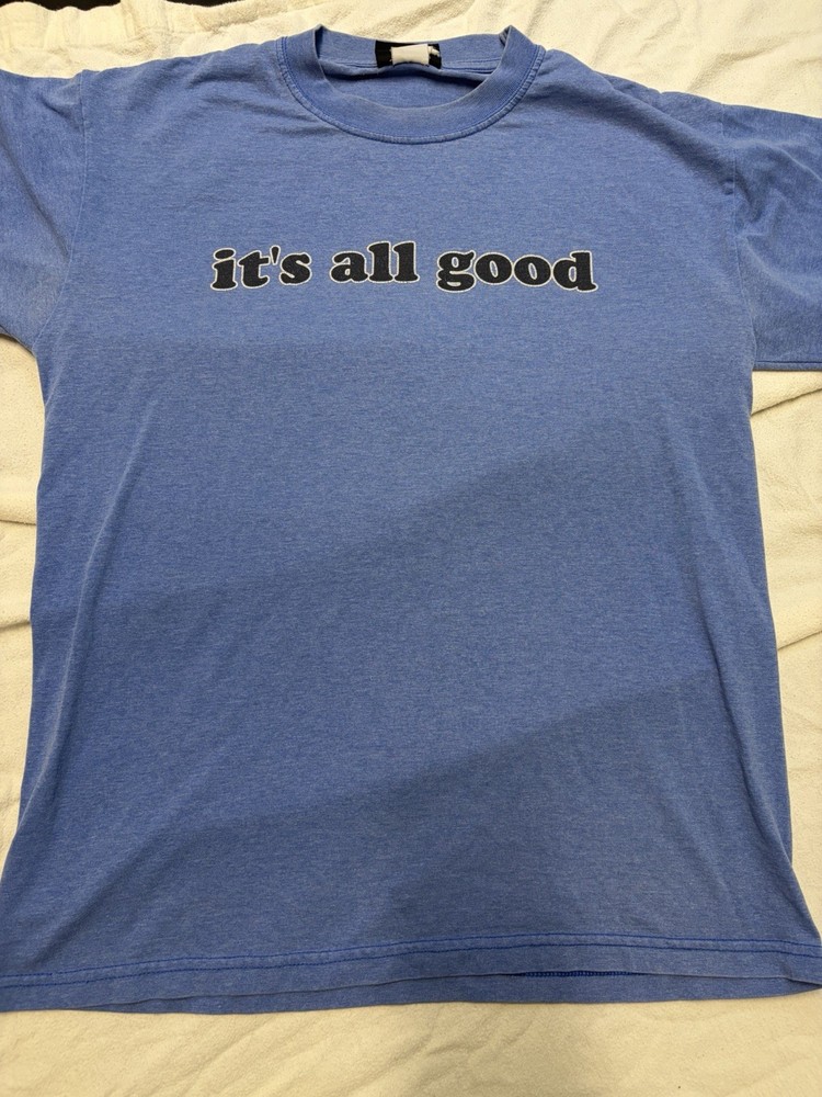 Vintage No Boundaries It’s All Good T Shirt Mens M/L Blue Faded Distressed Thin