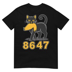 Apparel 8647 Black Cat Vintage Funny Mystery Numbers Cat Lover T-Shirt