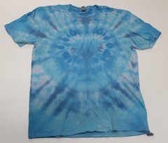 Tie Dye T-Shirt Adult L Blue Sad Axolotl Gildan Softstyle Cotton Short Sleeve