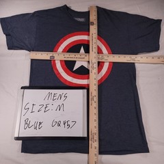 Marvel Captain America Graphic Short Sleeve Casual T Shirt Mens Size M Blue Red