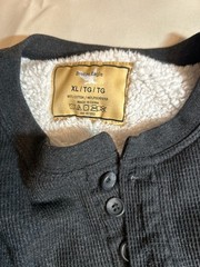 Bronze Eagle Sherpa Lined Waffle Knit Henley Shirt XL Charcoal Grey