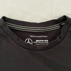 Mercedes Benz Tshirt men MEDIUM AMG PETRONAS FORMULA ONE TEAM Black/ Black LOGO