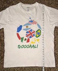 Brisco Brands “GOOOAAL!” Soccer Shirt Futbol LG 21” X 26”