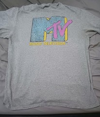 MTV Music Television T-shirt Large Unisex Gray
