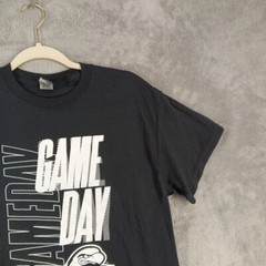 GILDAN T-shirt DryBlend Size MEDIUM “Game Day” Black Graphic Print Casual