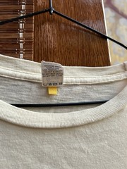 Velva Sheen Rolled Tee In Oatmilk Tube Knit Tubular Loopwheeled Made In USA XL