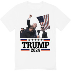 President Donald Trump Rally Shooting Shirt USA MAGA Fist Pump Fight TRUMP 2024