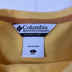 Columbia Shirt Mens Large Yellow Pocket Crewneck Cotton Casual Outdoors