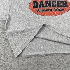 Vtg Hanes Adult Large Gray Short Sleeve Cropped Shirt Dancer Athletic Wear Y2K