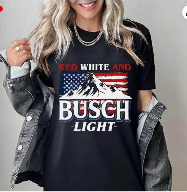 Red White and Busch Light 4th of July Shirt, Independence Day T-Shirt