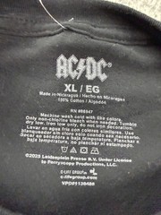 AC/DC Back In Black Shirt Mens XL Black Band Rock Graphic Tee Athletic Fit Music