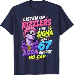 67 Funny Sigma 6 7 Aura No Cap Gen Z Meme Boys T-Shirt