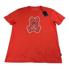 Psycho Bunny Mens Sydney Graphic Tee Hot Coral Red Size 5 Medium B6U508F200 NWT