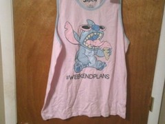NWT Mens Disney Stitch Weekend Plans Tank Top–Sz XL-Cotton Blend