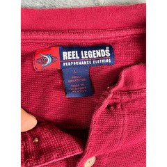 Men’s L Reel Legends Burgundy Performance Shirt – Good Condition