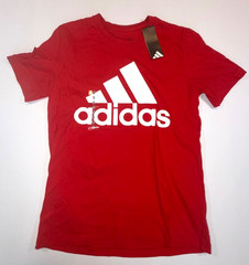Adidas Red Logo T-Shirt Size S New With Tags Mens Casual Cotton Tee