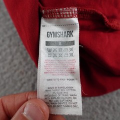 Gymshark Shirt Mens Small Red Short Sleeve Athletic Gym Workout Running