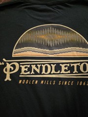 Pendleton Woolen Mills Double Sided Graphic T Shirt Navy Blue Adult Size Large