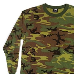 Rothco Camouflage T-Shirt Mens XL Multicolor Long Sleeve Crew Neck Cotton Blend
