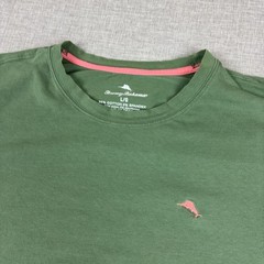 Tommy Bahama Shirt Mens L Green Tagless Crewneck Logo Stretch Cotton Jersey Tee