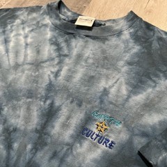 VTG 90s Earth Culture Blue Tie Dye T Shirt Sostanza Embroidered Peace 420 Hippie