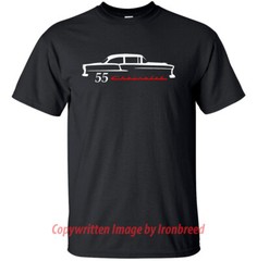 1955 55 Chevy Bel Air 150 210 T-Shirt Classic Muscle Car Emblem Side Mouldings
