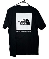 THE NORTH FACE Mens Black Shirt Short Sleeve Tee – Double Sided Logo Size M