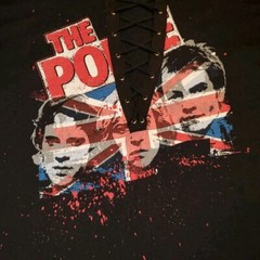 Size LARGE The Police World Tour Black T-Shirt Custom Lace Up 2007-2008 Tee EUC