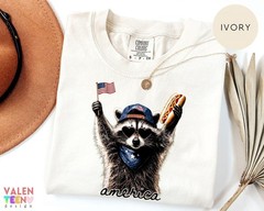 HOT!!! Feral & Free Racoon Shirt, 4th of July Shirt, USA Independence Day Shirt
