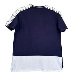 VTG Karl Kani Est. 1989 Mens T-Shirt Small Blue White Striped Trim Short Sleeve