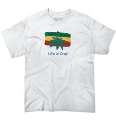 Life is Crap Marley’s Gone Pot Leaf Sarcasm Womens or Mens Crewneck T Shirt Tee