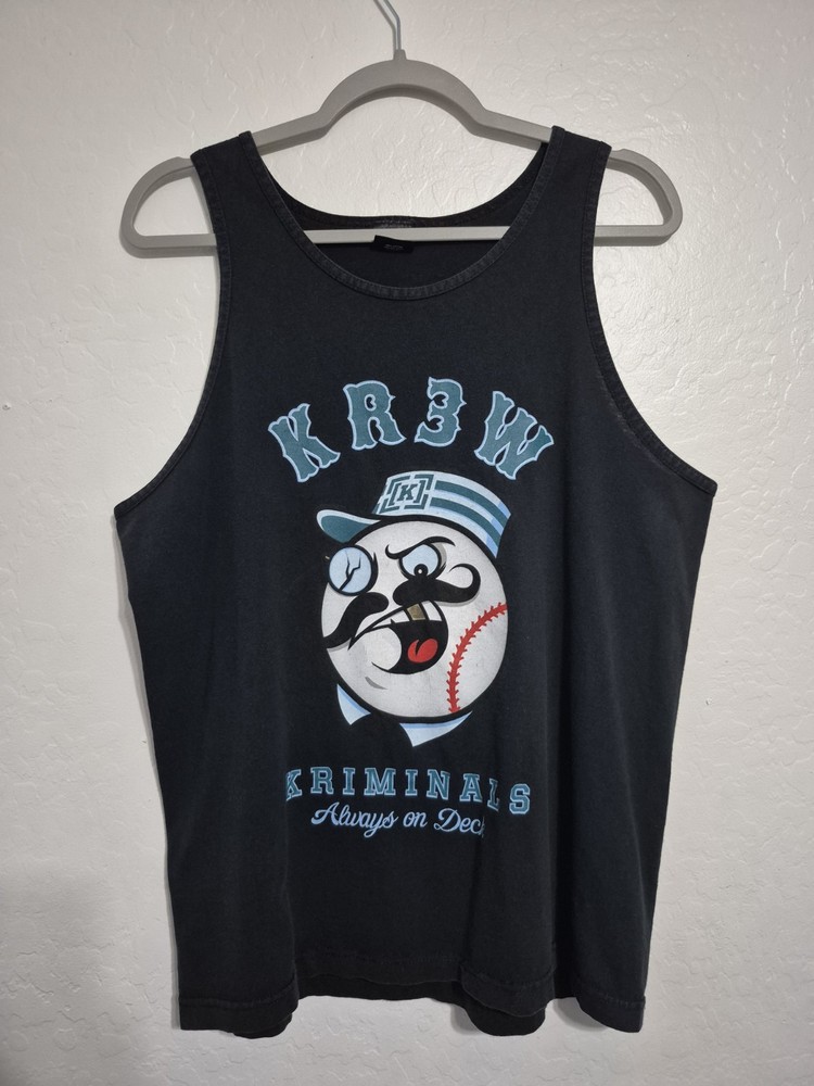 2000s Krew KR3W “Kriminals” Always On Deck Tank Top Shirt – Size L – Skate Y2K