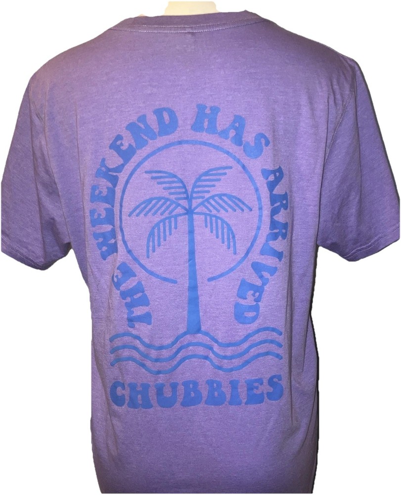 Chubbies T Shirt Weekend Has Arrived Purple The Relaxer Short Sleeve Mens L