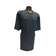 Stacy Adams Shirt Mens 3XLT Textured Blue Striped Short Sleeve Crew Neck
