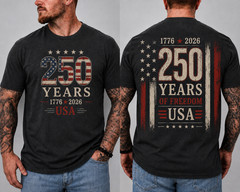 250 Years of Freedom USA Patriotic T-Shirt 1776 2026 American Heritage Tee S-5XL