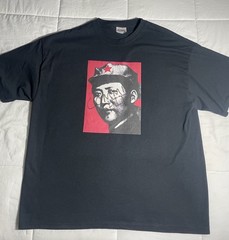 Vintage 90s/2000s Y2K Grunge Mao Zedong Young portrait T Shirt Black Size XL