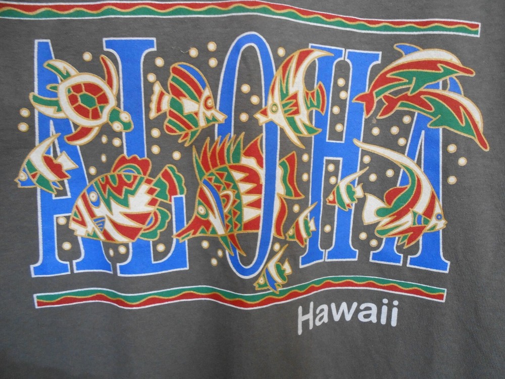 RED WHITE & BLUE ALOHA HAWAII T-SHIRT GILDAN MEN’S SIZE LARGE COTTON
