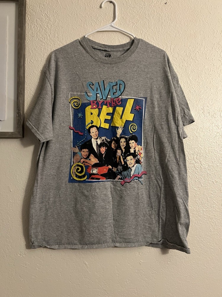 Saved By The Bell Men’s Gray Graphic Print T-Shirt XL 90% Cotton 10% Polyester