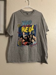 Saved By The Bell Men’s Gray Graphic Print T-Shirt XL 90% Cotton 10% Polyester