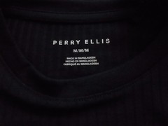 NWT Men’s Size Medium Perry Ellis Dark Sapphire Ribbed T-Shirt -78279 0