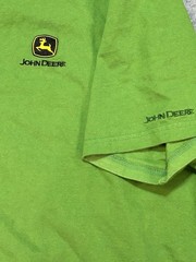 John Deere Men’s XL Green Logo T-Shirt Left Chest Graphic Farm Tractor Tee