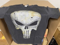 Marvel Punisher TShirt Mens Black Skull Logo Frank Castle Mad Engine small