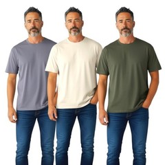 Mens T shirt Plain Essential 100% Cotton Short Sleeves Quality Solid Tee 3 Pack