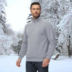 Mens Quarter Zip Sherpa Lined Sweatshirts Fleece Heavyweight Pullover Warm Shirt